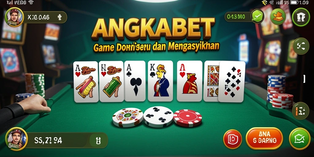 Tampilan gameplay seru dalam bermain domino di ANGKABET.