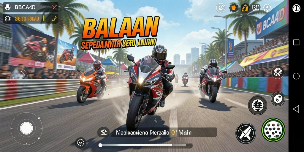 Gameplay menarik dari BBCA4D menunjukkan balapan sepeda motor yang menegangkan.