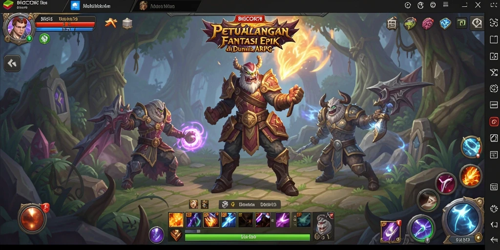 Tangkapan layar dari gameplay seru BIGCOR78 yang menggambarkan aksi pertempuran ARPG.