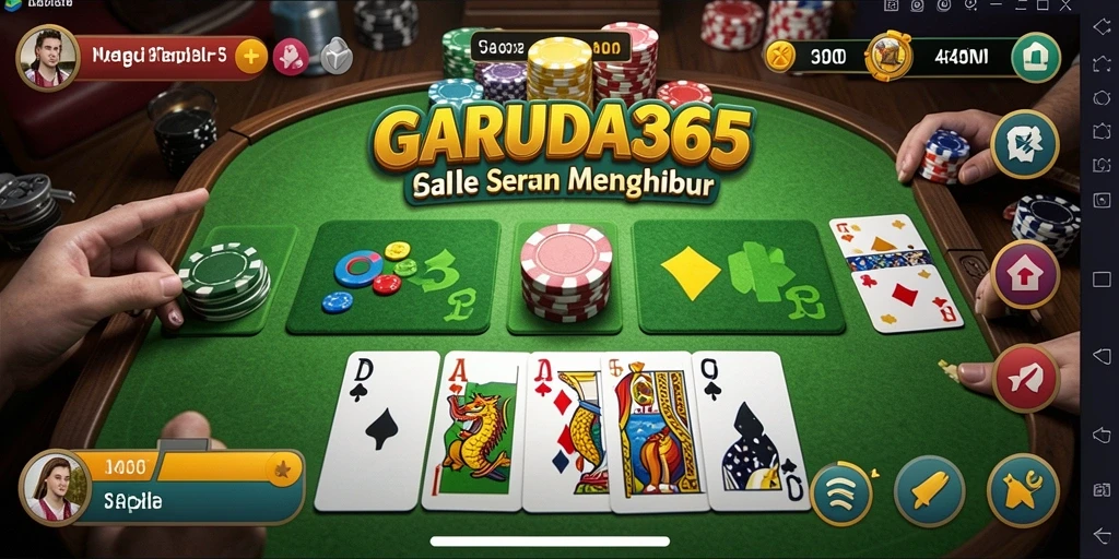 Screenshot gameplay GARUDA365 yang menampilkan suasana permainan Gaple.
