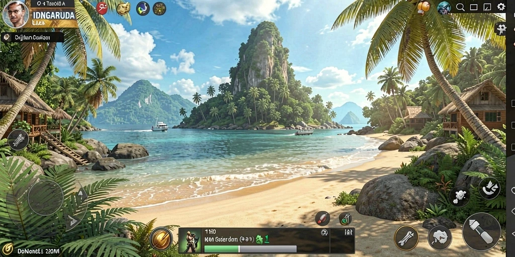 Tampilan gameplay Open World IDNGARUDA yang menakjubkan dan imersif.