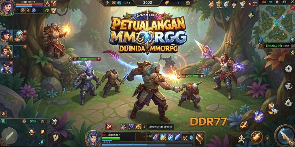 Screenshot menampilkan aksi seru di dunia MMORPG IDR77.