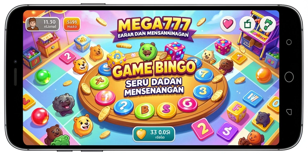 Tampilan permainan MEGA777 dengan fitur Bingo yang menarik.