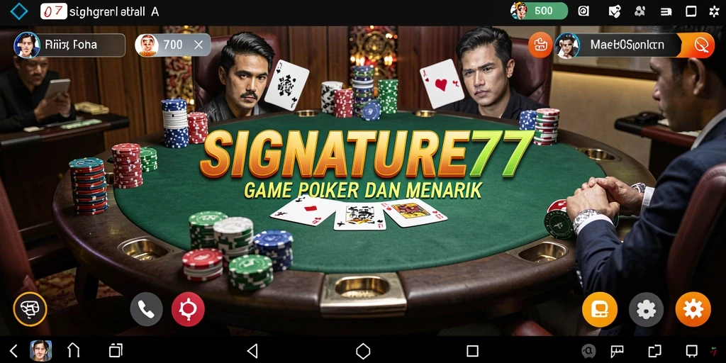 Tampilan permainan poker yang mendebarkan di SIGNATURE77.