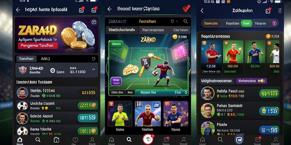 Tampilan menarik dari aplikasi ZARA4D yang menampilkan fitur taruhan olahraga.